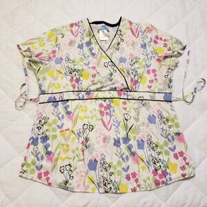 SB Scrubs Small Top w/back straps- Floral Print
